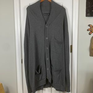 Knockout Jeans grey long sleeved cardigan sweater size 6XB. Buttons, pockets